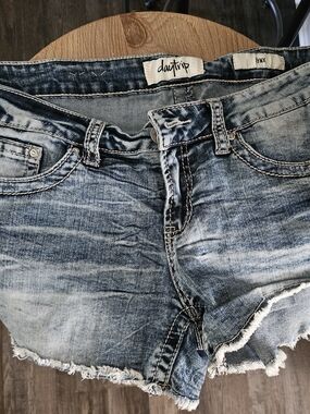 Daytrip Women's Washed Blue Denim Cutoff Shorts